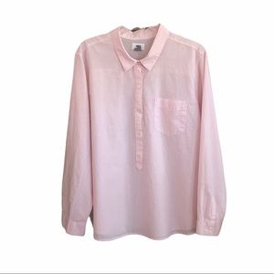 Old Navy Pink Pinstripe Popover